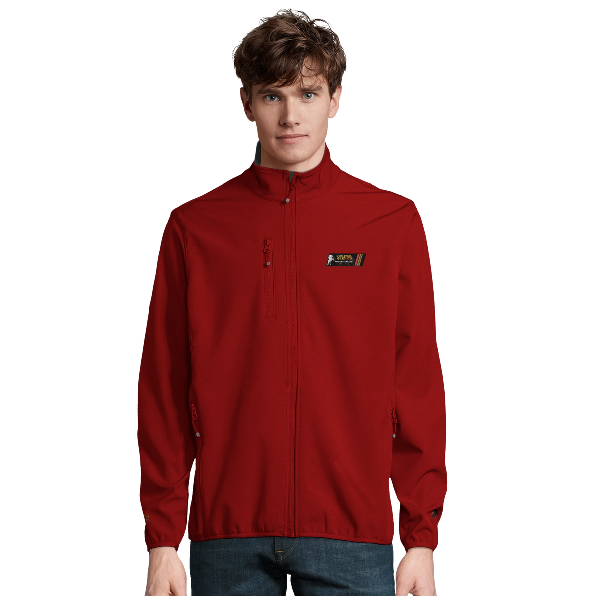 Chaqueta softshell Racing Team de Strong Fitness en rojo