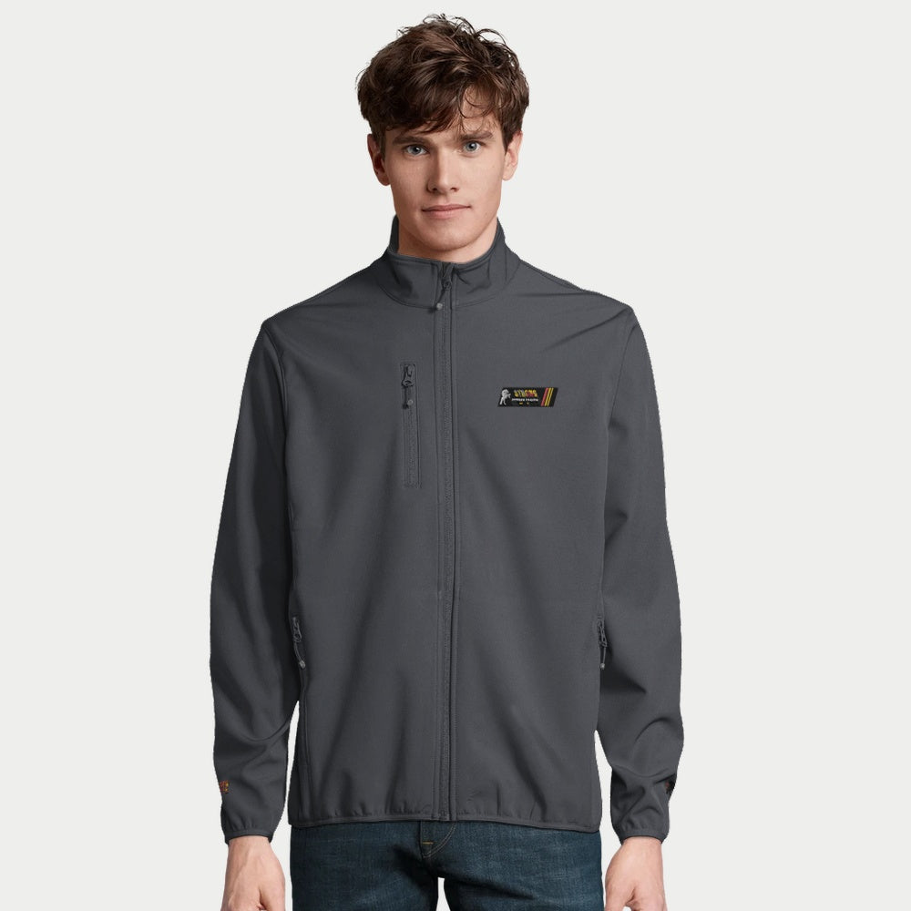 Chaqueta softshell gris marengo de Strong Fitness, vista completa